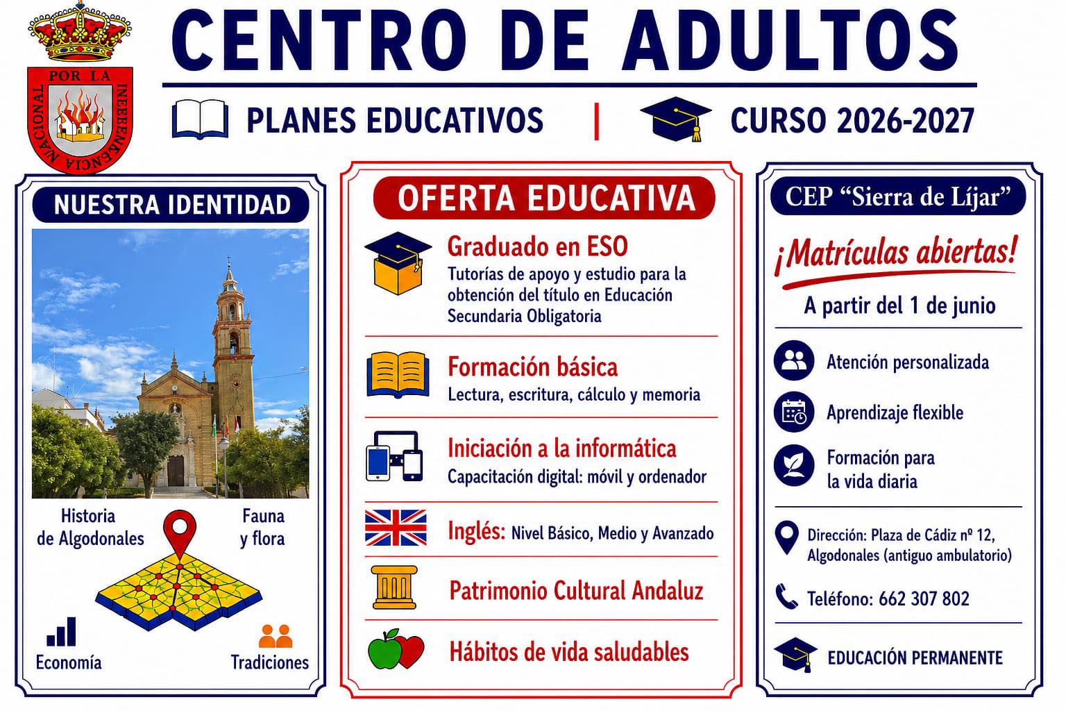 Abierto el plazo de matrícula para el nuevo curso en el Centro de Adultos